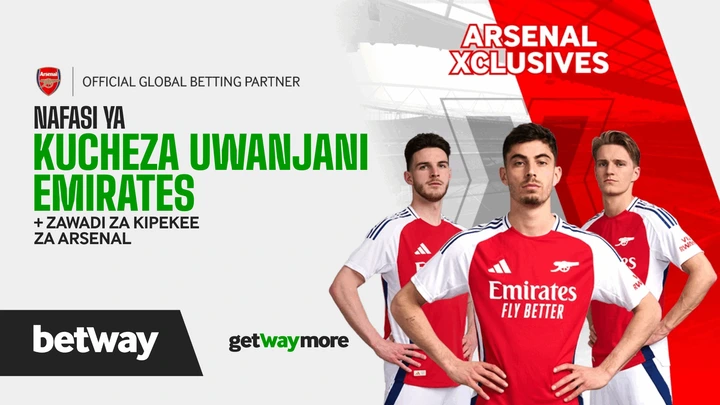 BetWay - Bashiri mechi za Arsenal shinda zawadi na tiketi kucheza Emirates